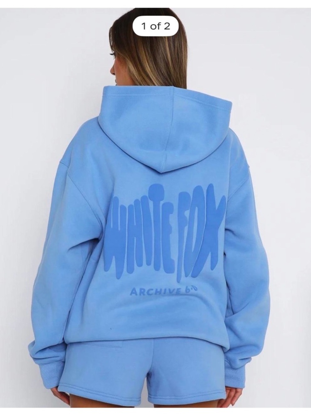 White Fox Boutique Blue Graphic Hoodie